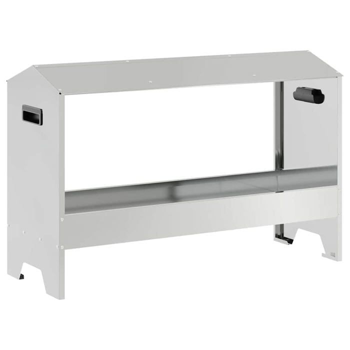 Meilleurs prix pour Mangeoire pour poules en acier galvanisé - vidaXL - Argent - 81x32x535 cm - Capacité 15 kg - Durable