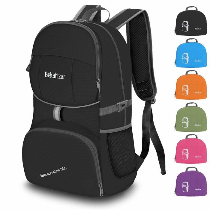 Sac à dos - Bekahizar - 35 L - Léger et pliable - Nylon imperméable