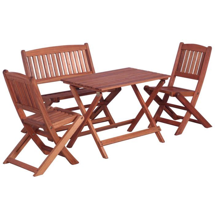 Magnifique Ensemble à manger dextérieur 4 pcs - Table et Fauteuils de jardin - pour enfants Eucalyptus 60x40x45cm CL4669513