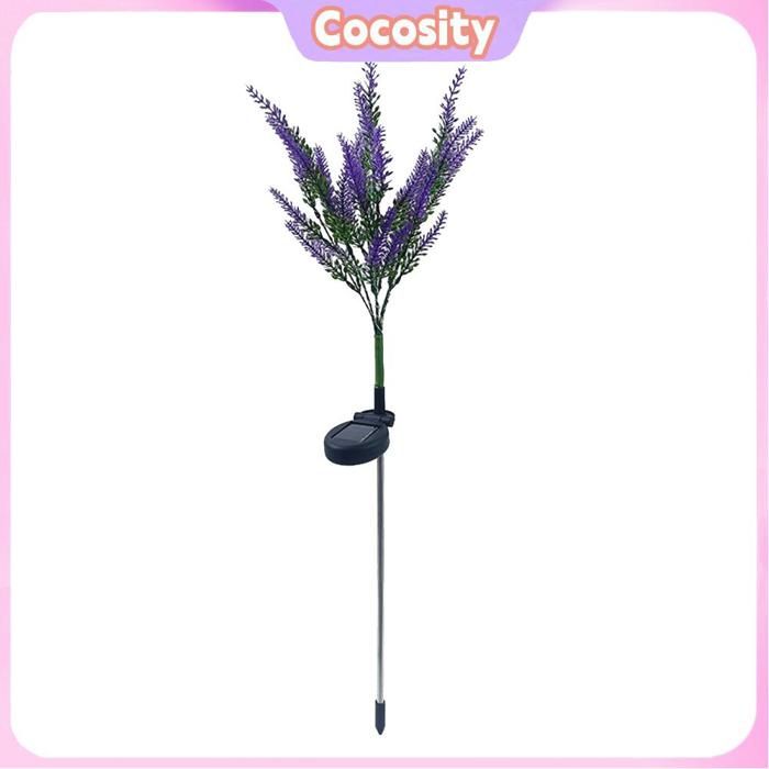 Lampe solaire à LED dextérieur à lavande avec capteur de lumière marche/arrêt automatique pour pelouse Patio cour décoration