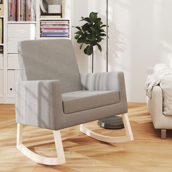 Chaise intérieure moderne vidaXL Fauteuil à bascule Gris clair Tissu(797）