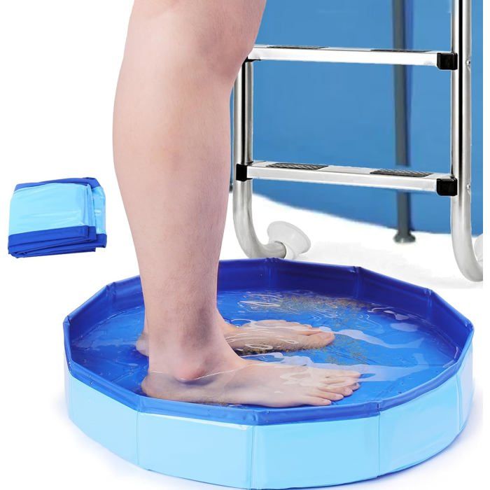 Bassin Pédiluve pliable pour piscine bain de pieds pour échelles rincez vos pieds et gardez la piscine propre.