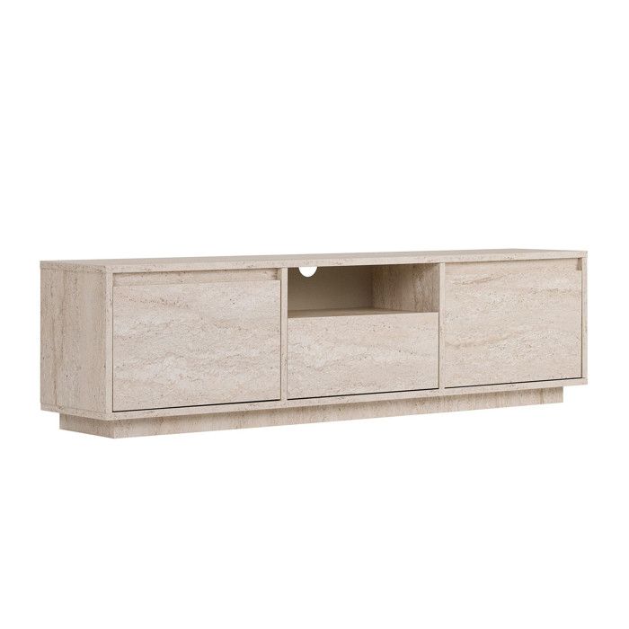 Meuble TV en bois Sentinel - 160 x 30 x 42 cm - Travertin Meuble TV en bois Sentinel - 160 x 30 x 42 cm - Travertin