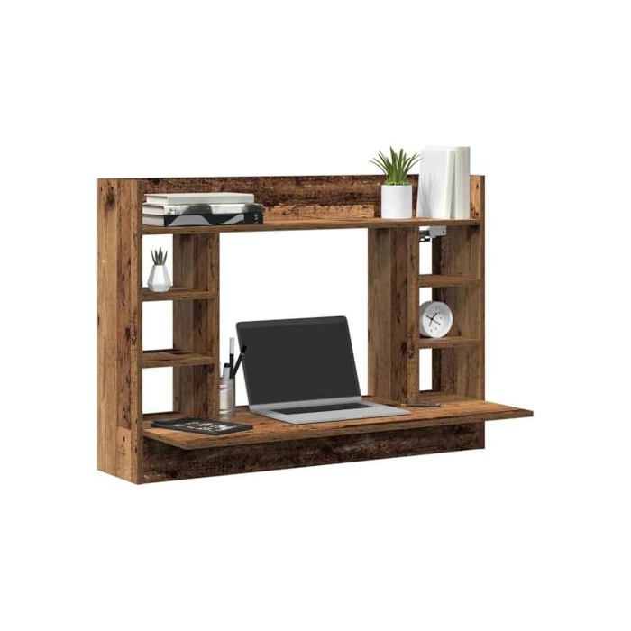 Table murale - TOMOSTAR - 105 x 48 x 75 cm - Bois dingénierie - Avec étagère - Usage intérieur