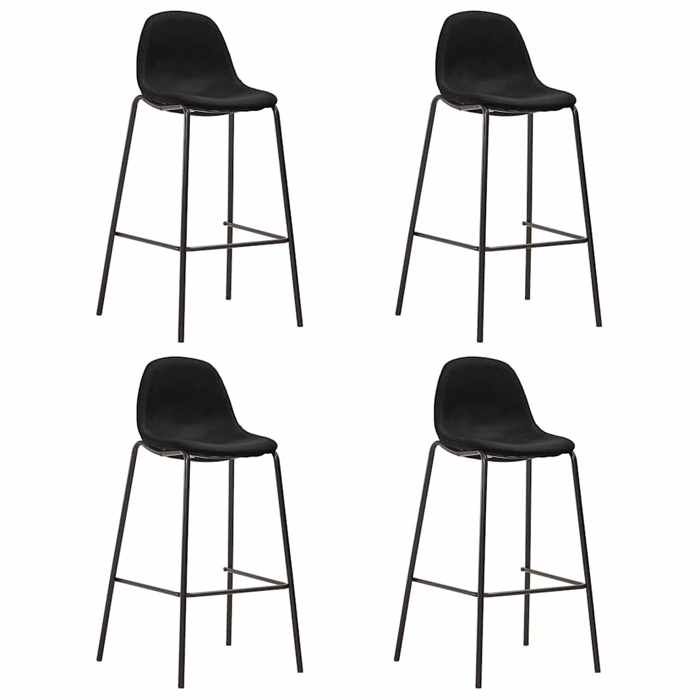 Neuf& 751 Siège Haut Economique - Chaises de bar - Set de 4 - pour 4 personnes - noir tissu - maximale par siège : 110 kg