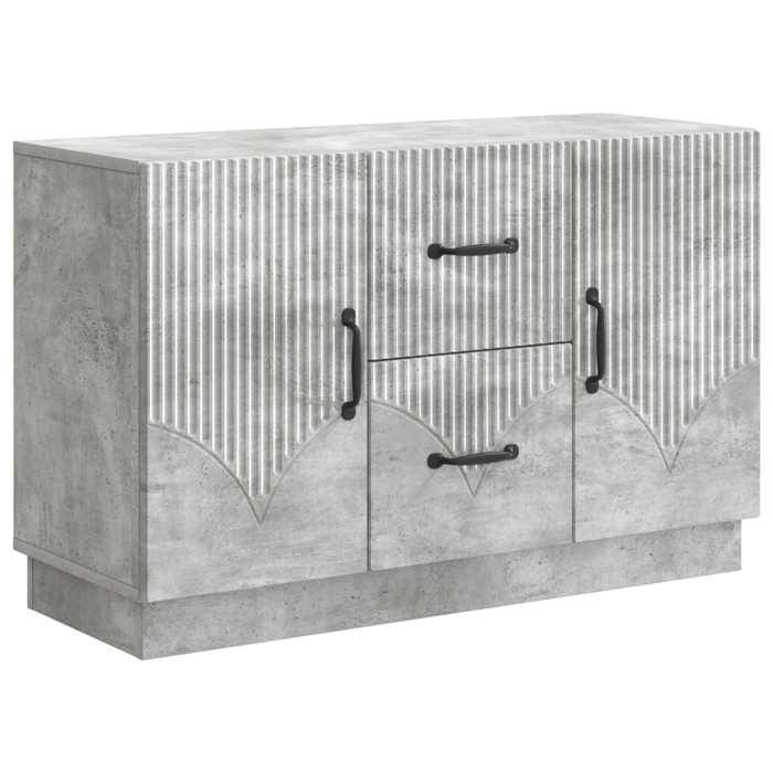 Elégance - Chic Meuble rangement - Buffet salon-séjour - Gris béton - 89x34 5x57cm - Bois dingénierie_0463776