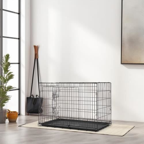 Meilleurs prix pour Cage caisse de transport pliante pour chien en métal,92,5 x 57,5 x 64 cm, noir