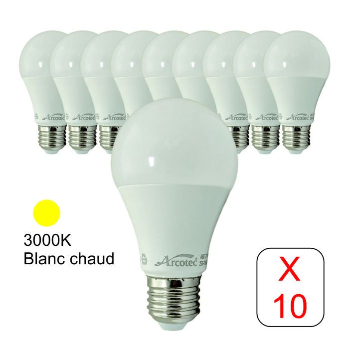 Lot 10 ampoules LED flamme E14 250lm 2.2W = 25W 3.5cm Diall blanc neutre