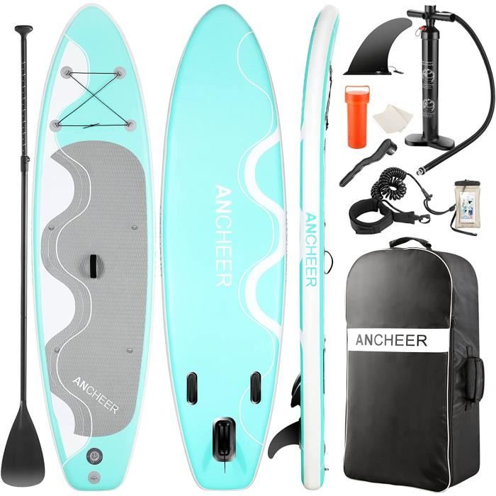 Stand Up Paddle Gonflable Caroma Planche De Surf Adulte Paddle Plage Nautiques Eva 305 X 71 X 10 Cm Charge Max 100kg Cdiscount Sport