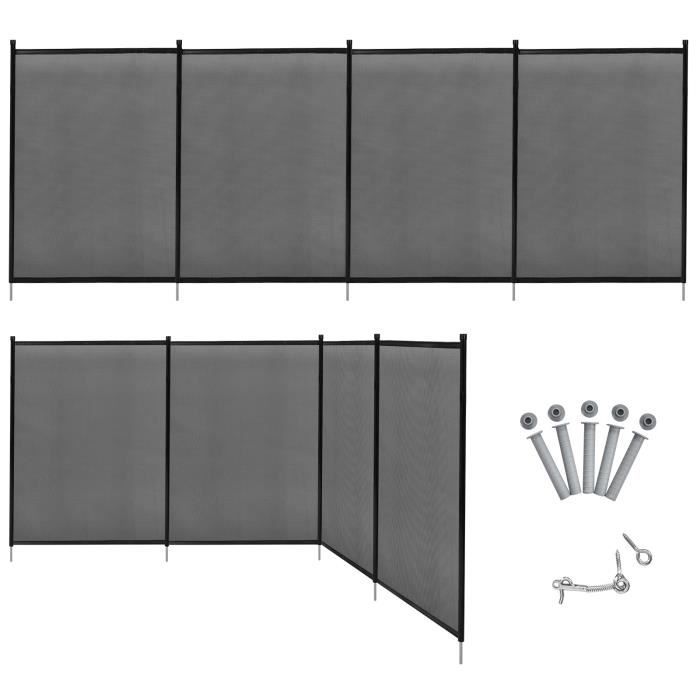 Barrière de Piscine Pliable - GOPLUS - Clôture de Protection en Tissu Textilène - Sécurité pour Enfants ou Animaux - 360x125 CM