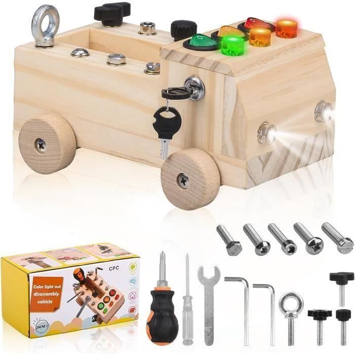 Jeu De Tournevis Et Vissage Montessori En Bois - Planche D'activité Motricité Fine 3 4 5 Ans - Cadeau Enfant