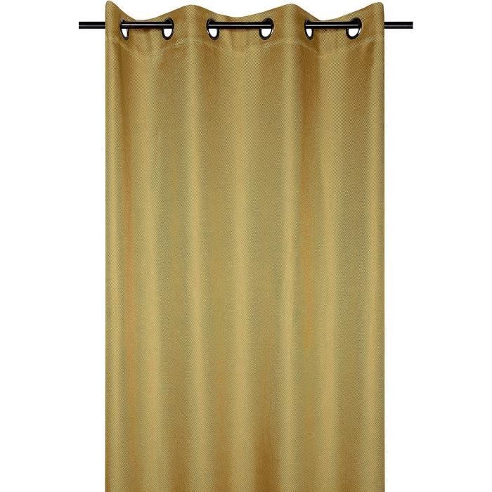 Rideau Occultant Uni Tramé - 140x260 Cm - Jaune Moutarde