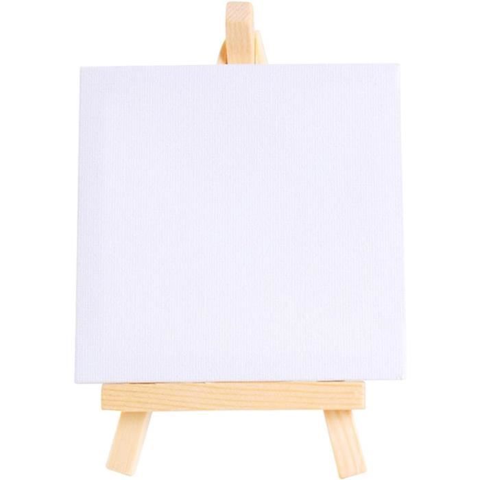 37 Pièces Mini Chevalet En Bois Pliable Avec Toile Et Pinceaux - Kit Peinture Idéal Pour Bricolage, Mariage Et Décoration