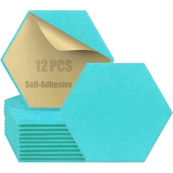 Panneaux Acoustiques Auto-adhésifs Hexagonaux - Lot De 12 En Feutre, Pour Insonoriser Et Décorer Vos Murs