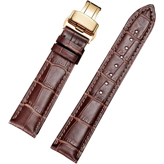Horween Bracelet De Montre En Cuir Pour Homme à Dégagement Rapide 18 Mm