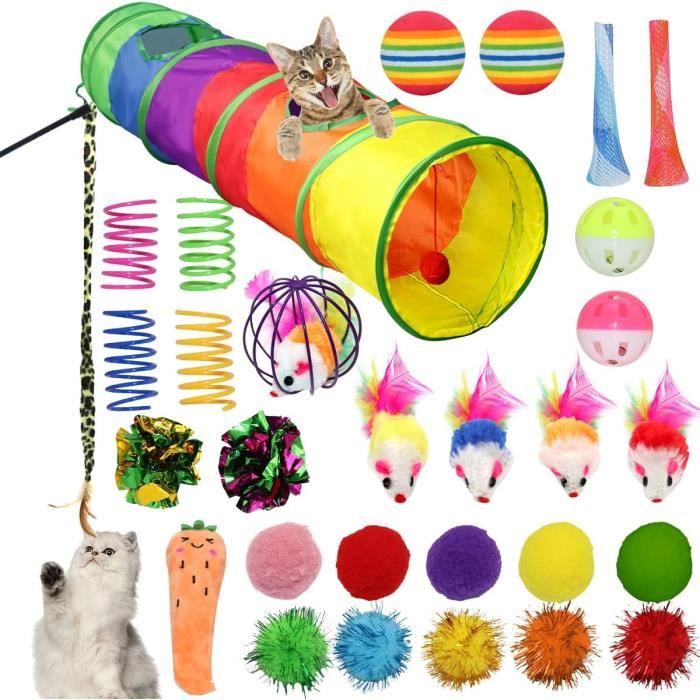 Ensemble De Jouets Interactifs Amusants Pour Chat Comprenant Un Bâton Pour Chat, Un Tunnel