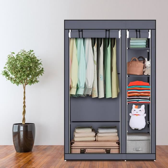 Armoire Penderie de Vêtement Meuble Rangement en Tissu Imperméable Anti