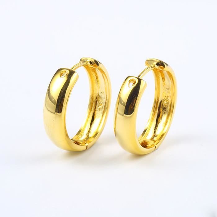 petites boucles d'oreilles en or jaune 18 carats lisses boucles d'oreilles  créoles pour les femmes bijoux minimaliste