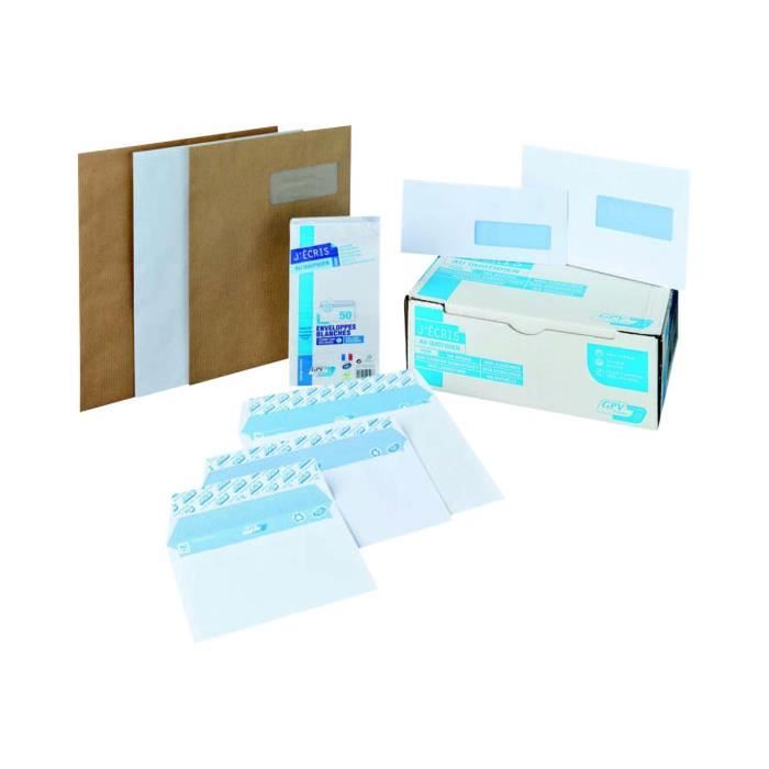 Lot de 50 Grande enveloppe pochette courrier A4 - C4 papier kraft blanc 90g  format 229 x 324 mm une enveloppe blanche avec fermeture - Cdiscount  Beaux-Arts et Loisirs créatifs