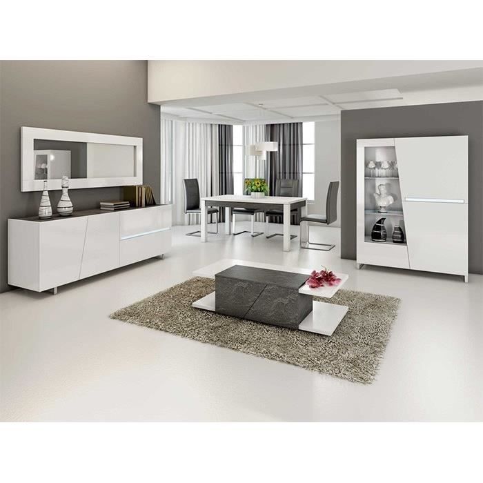 Salle A Manger Complete Blanc Gris Achat Vente Pas Cher
