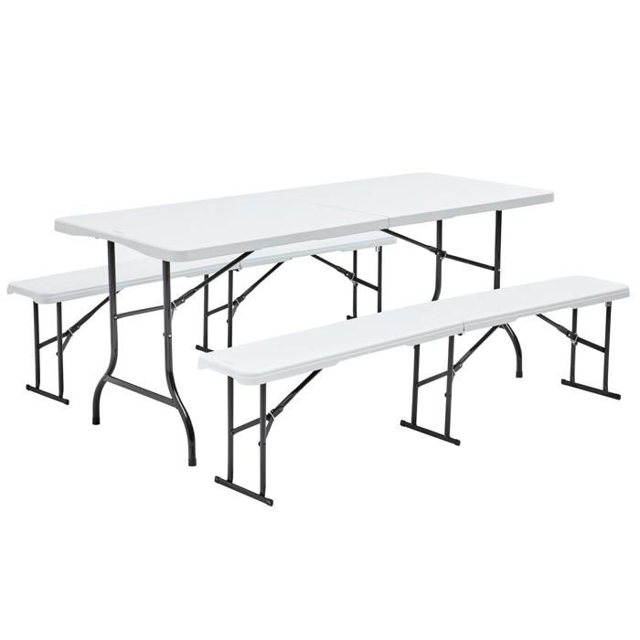 Table Et Bancs Pliables 8 Personnes 180 Cm Achat Vente Ensemble Table Et Chaise De Jardin Ensemble Table Et Bancs Pliants Camping 180 Cm Cdiscount