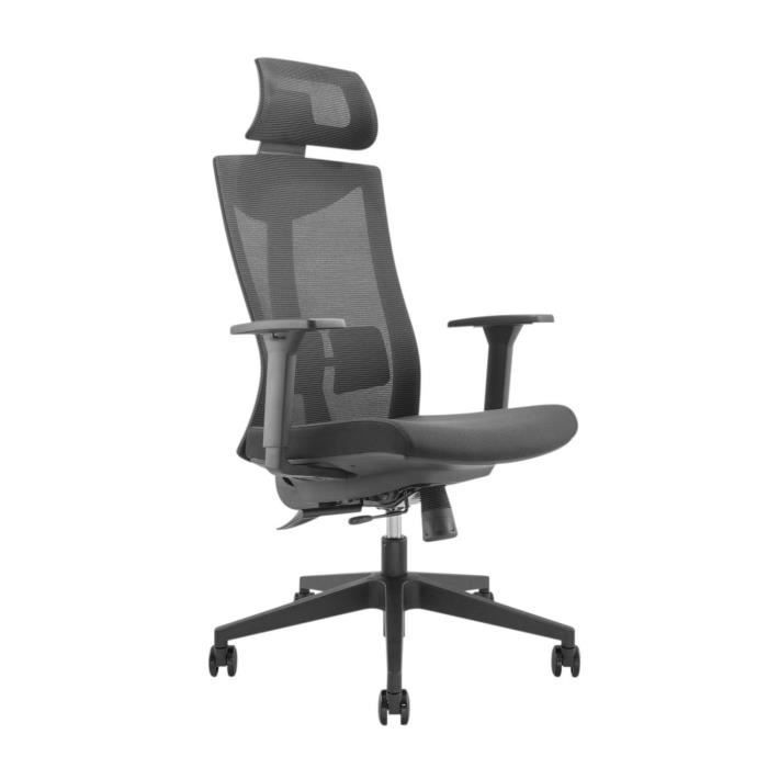 Siège de bureau ergonomique avec roulettes et support lombaire Ergo Office ER-414 siège pivotant réglable en hauteur