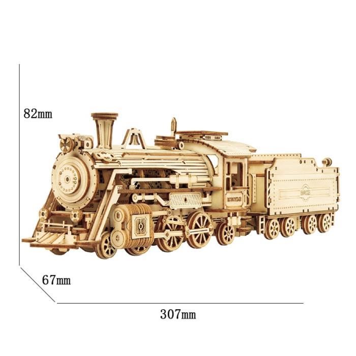 Modele De Train 3d Puzzle En Bois Ensemble De Jouets Avec Kits De Construction Locomotive A Assembler Cadeau D Anniversaire Cdiscount Jeux Jouets