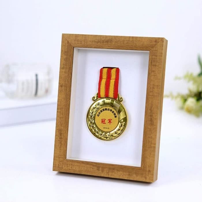Toddmomy Cadre D'Affichage Médailles En Bois - Boîte à Médailles Et Photos, Présentoir Élégant Pour Trophées Et Souvenirs