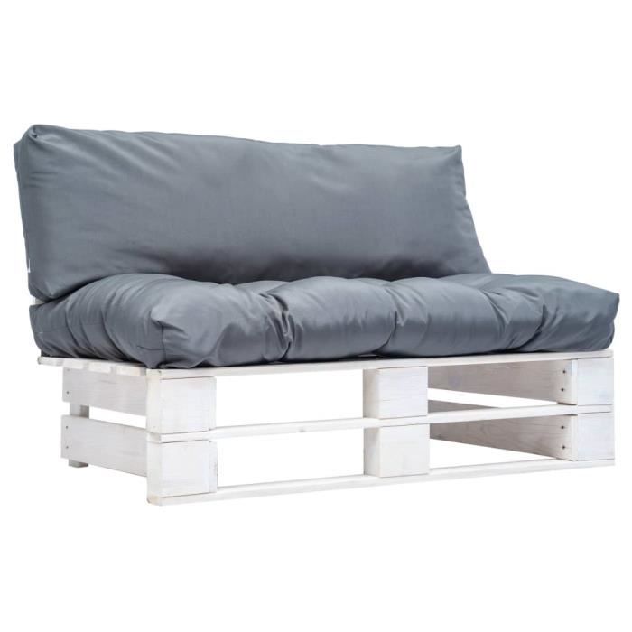 meuble - monde contemporain canapé de jardin palette avec coussins gris pinède,home professionnel,110 x 66 x 65 cm pro87841