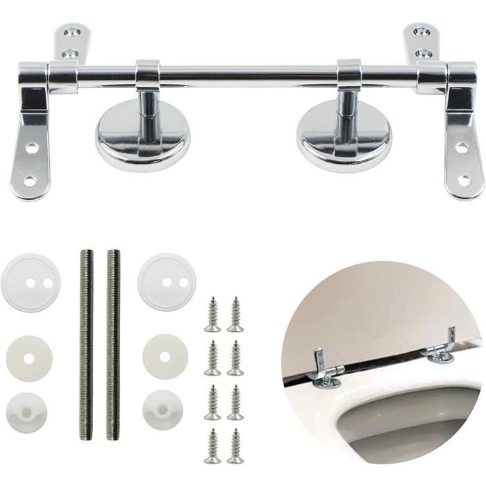 Kit De Charnières Et Fixations Pour Abattant De WC - 2 Pièces Chromées, Forme Ovale