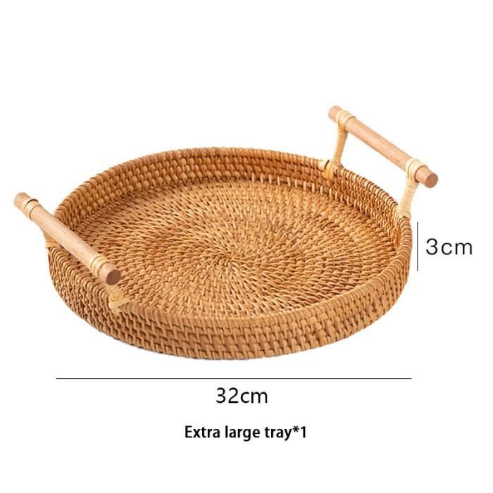 Ensemble De 3 Plateaux En Rotin Tressé - Organisation De Table, Rangement Collaires (tailles Assorties) - 4