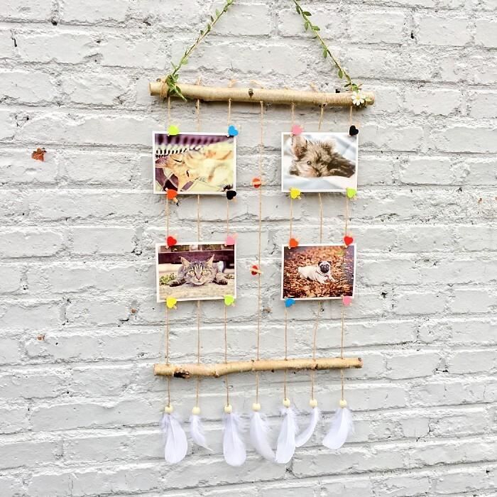 Cadre Photo,Ensemble De Cadres Muraux Suspendus En Macramé,affichage De Photos De Collage Avec
