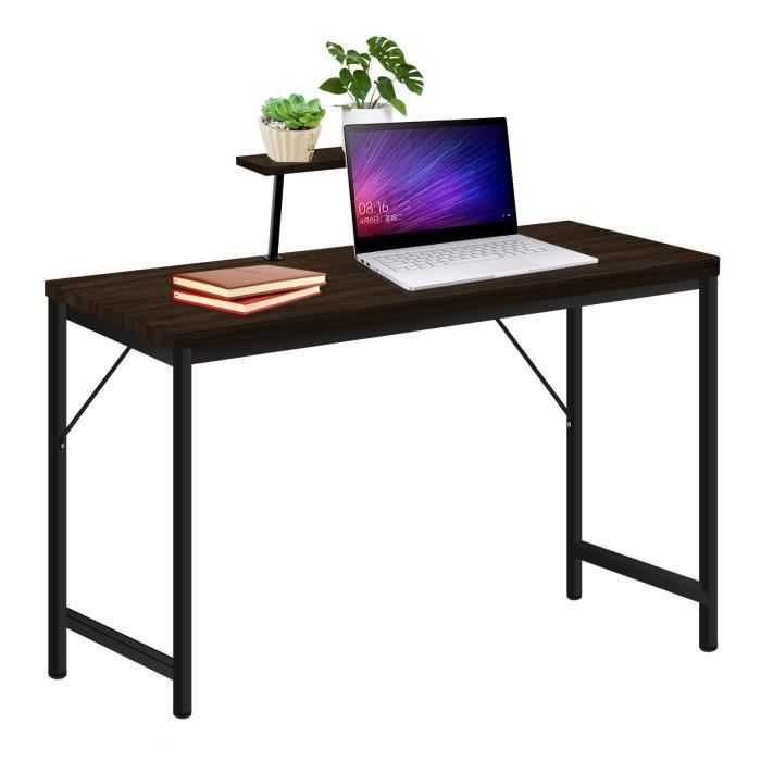 Bureau Gaming 120x60cm Cadre En X Fibre De Carbone - Table Avec Porte-gobelet Et Crochet Casque - Noir