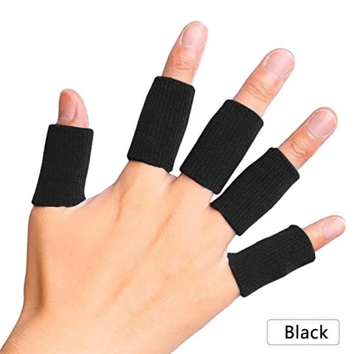 Protège-poignet,Manchons de Protection des doigts extensibles pour le  sport, Protection des doigts contre l'arthrite - Black[A9567]