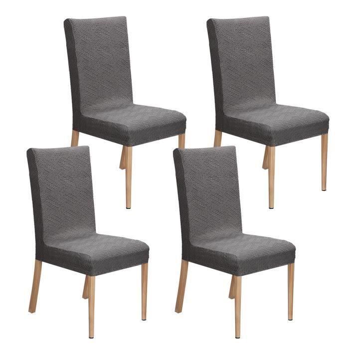 Lot de 4 housses de chaise en cuir synthétique solide étanche pour Lot de 4 housses de chaise en cuir synthétique solide étanche pour
