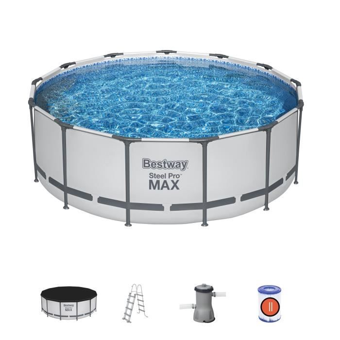 Kit Piscine hors sol tubulaire BESTWAY Steel Pro Max™ 396 x 122 cm Ronde Inclus pompe echelle bache et cartouche - vue 3