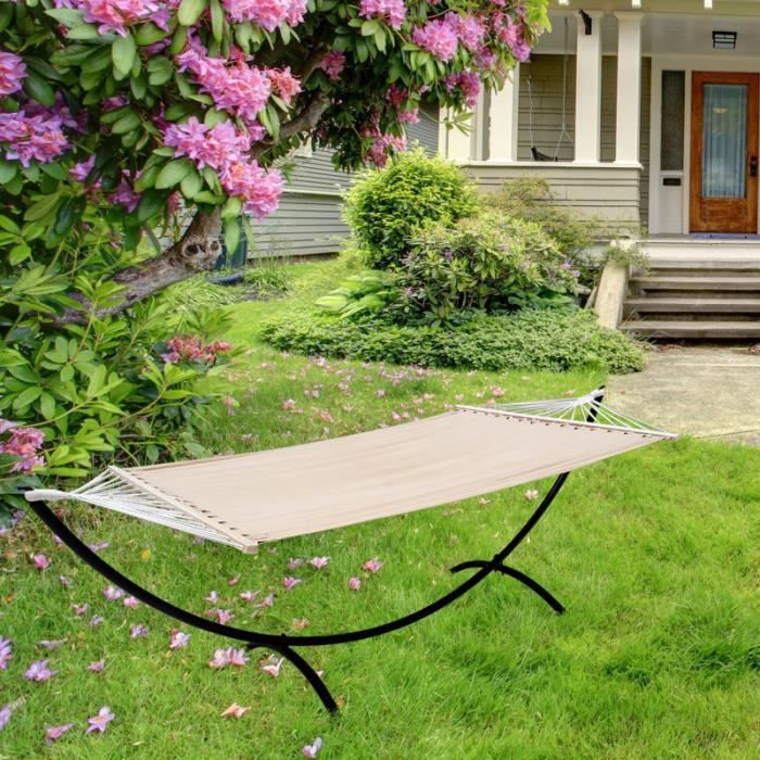 si/ège suspendu // balan/çoire suspendue // hamac hamac XXL 150 x 210 cm casa.pro beige