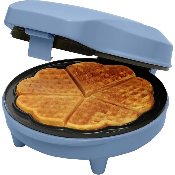 Mini Gaufrier Rétro Antiadhésif - Pour Gaufres Classiques - Idéal Petit Déjeuner Ou Fêtes - Noir