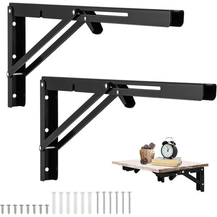 Support Console Rabattable 2 Pièces Equerre Rabattable Murale Noir, 500 X170Mm Support Console ...