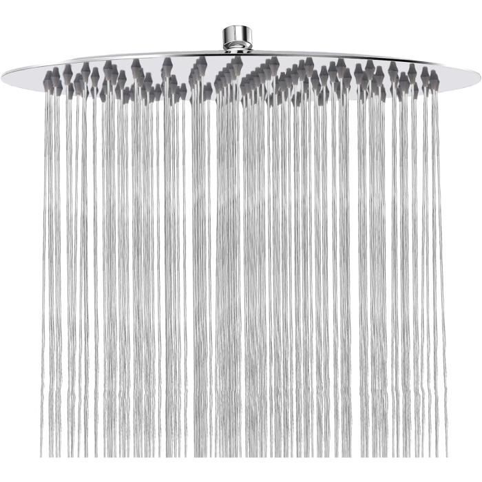 NearMoon Pommeau De Douche à Effet Pluie, Carré En Acier Inoxydable à Haut Débit, Design Haute Pression, Expérience De Douche Impressionnante Même à Faible Débit D'eau (15,2 Cm, Noir Mat