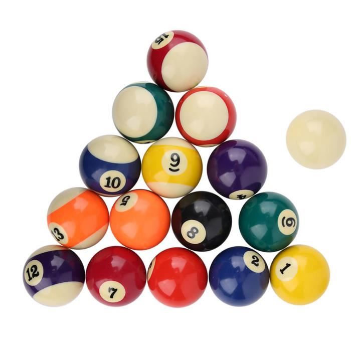 Billes Billard 25mm Mini Boules Billard 25mm - Set 16 Boules Résine Style Américain - Accessoire Table Jeu Jeu Boules Billard Portable