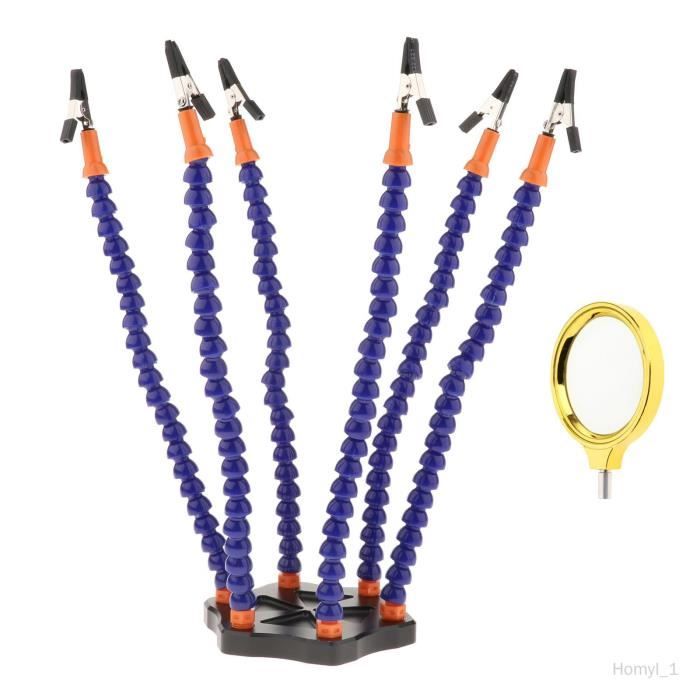 Kit 10 Mains à Souder Magnétiques | Bras Flexible 125mm | Pinces Crocodiles | Pour Soudure Précise Et Modélisme