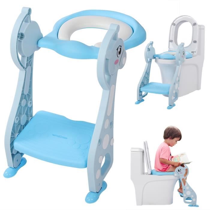 Réducteur WC Enfant Avec Escabeau - WOLTU - Siège Apprentissage Propreté - Réglable 2 Hauteurs - Sans Montage