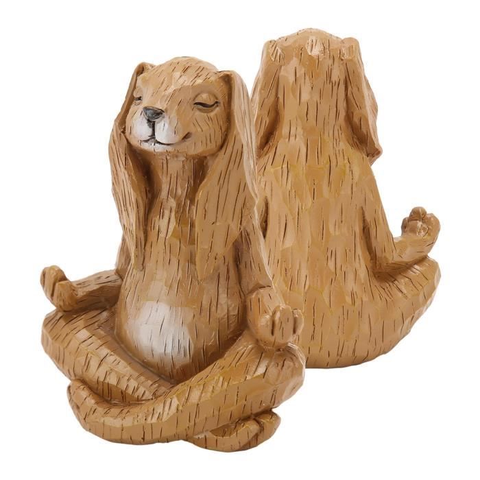 Sculpture De Lapin Assis En Résine - Décoration De Bureau Ou Maison - Taille L (14x37 Cm) - Bleu