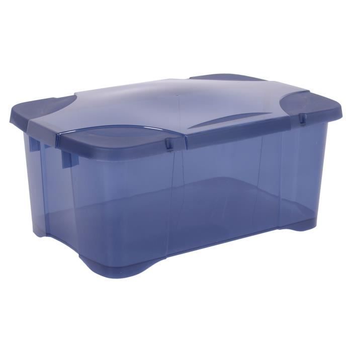 Boîte De Rangement Clipstock 15 L Transparente - Avec Couvercle, Poignées Soft Touch - 38,5x29x23 Cm - Fabriqué En France
