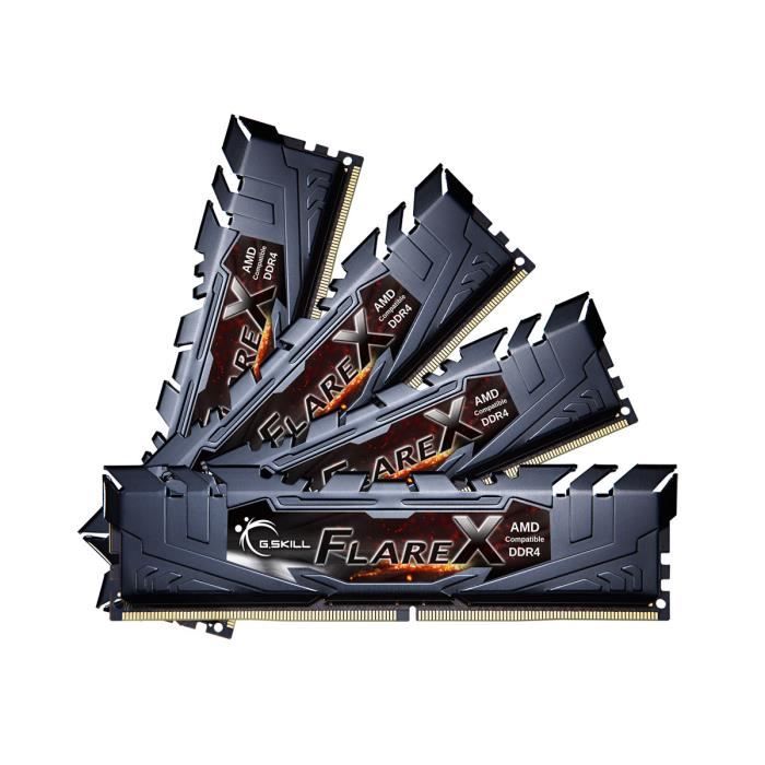 Vente Memoire PC G.SKILL Mémoire PC - 64 Go - PC4-25600 / DDR4 3200 Mhz F4-3200C16Q-64GFX DDR4 Flare X pas cher Vente Memoire PC G.SKILL Mémoire PC - 64 Go - PC4-25600 / DDR4 3200 Mhz F4-3200C16Q-64GFX DDR4 Flare X pas cher