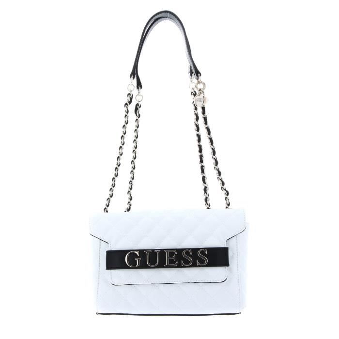 GUESS Illy Convertible Crossbody Flap White Multi [117667] Blanc, Noir