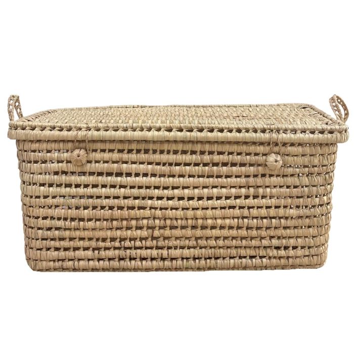 Malle de rangement feuille de palmier Naturel 80 cm