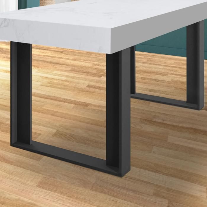 IDMARKET Lot de 2 pieds de table carré PHOENIX noir 75 cm IDMARKET Lot de 2 pieds de table carré PHOENIX noir 75 cm