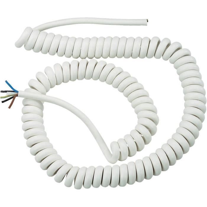 Câble spirale PVC 3 x 0.75 mm² blanc longueur d… - Cdiscount Bricolage